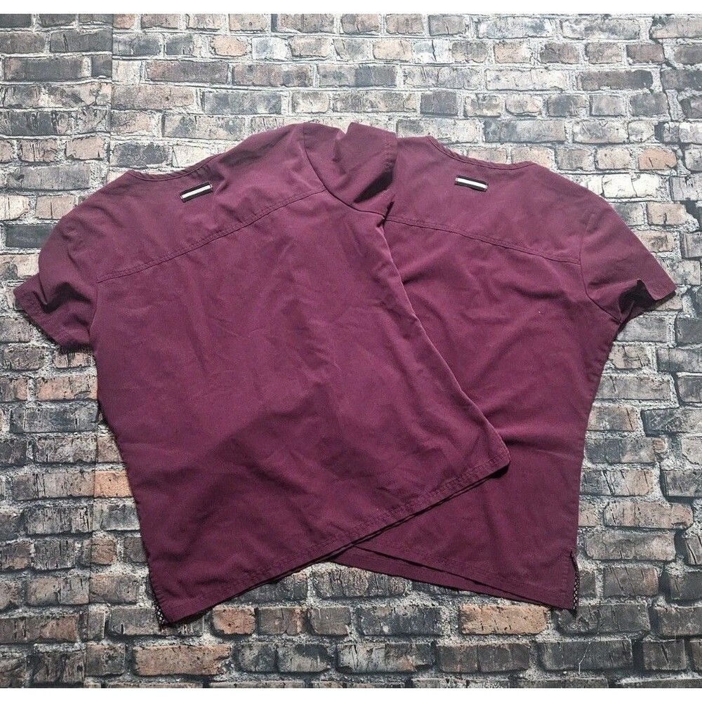 Beyond Scrubs Top Burgundy Purple Size Medium Lot of 2 - Picture 6 of 7